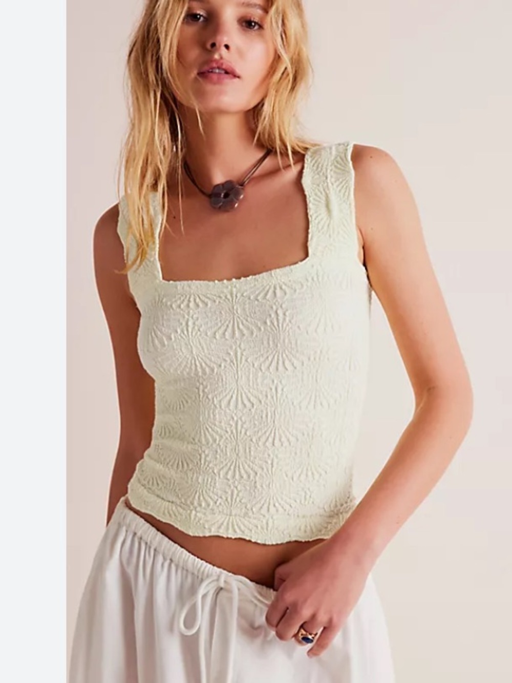 Aura Cami in Ivory square neck S/M women’s